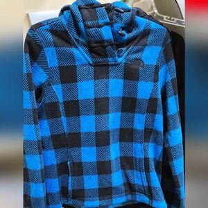 Plaid Blue and Black Women's Sweater